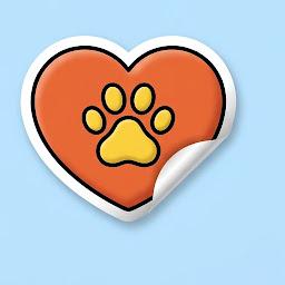 Ícono de corazón con huella